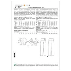 Vogue Sewing Pattern V1507 Women's Layered Top Blouse And Slim Trousers -OHSEWCRAFTY vogue sewing pattern v1507 women s layered top blouse and slim trousers 1