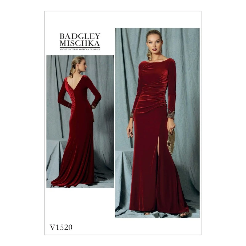 Vogue Sewing Pattern V1520 Women's Special Occasion Dress With Side Slit Skirt 3 Vogue Sewing Pattern V1520 Women's Special Occasion Dress With Side Slit Skirt