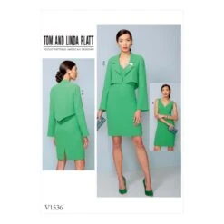 Vogue Sewing Pattern V1536 Women's Cropped Jacket And V Neck Dress