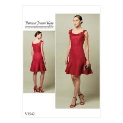 Vogue Sewing Pattern V1542 Women's Flounced Dress With Shoulder Detail