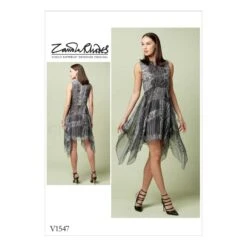 Vogue Sewing Pattern V1547 Women's Dress With Handkerchief Style Overlay