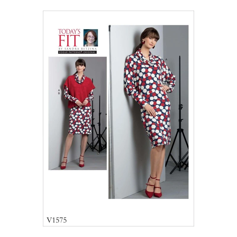 Vogue Sewing Pattern V1575 Women's Dolman Sleeve Dress And Top Overlay 3 Vogue Sewing Pattern V1575 Women's Dolman Sleeve Dress And Top Overlay