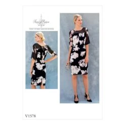 Vogue Sewing Pattern V1578 Women's Slim Dress With Contrast Panels