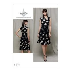 Vogue Sewing Pattern V1584 Women's Dress With Shoulder Pleats