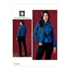 Vogue Sewing Pattern V1597 Women's Jacket With Oversized Collar And Trousers