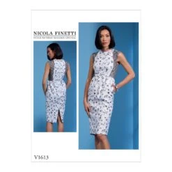 Vogue Sewing Pattern V1613 Women's Slim Dress With Contrast Sheer Panels