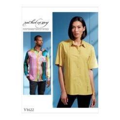 Vogue Sewing Pattern V1622 Unisex Button Shirt Men's Women's Blouse