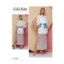 Vogue Sewing Pattern V1628 Women's Pullover Drape Dress Tunic Dolman Sleeve