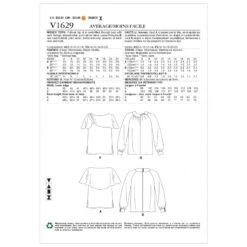 Vogue Sewing Pattern V1629 Women's Lightweight Blouse Shirt Top Collar Option -OHSEWCRAFTY vogue sewing pattern v1629 women s lightweight blouse shirt top collar option 2