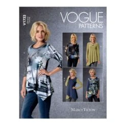 Vogue Sewing Pattern V1733 Misses' Top Round Neckline Shaped Hemline Variations