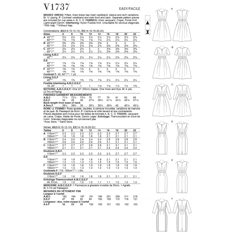 Vogue Sewing Pattern V1737 Misses' Fit-And-Flare Dress With Waistband And Pocket 4 Vogue Sewing Pattern V1737 Misses' Fit-And-Flare Dress With Waistband And Pocket - Image 2