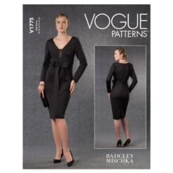 Vogue Sewing Pattern V1775 Misses' Dress Deep V-neck With Sheer Front Inset