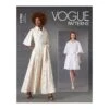Vogue Sewing Pattern V1783 Misses' Button Front Dress And Belt With Bell Sleeves