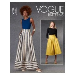 Vogue Sewing Pattern V1789 Misses' High Waisted Trousers Pleats And Pockets