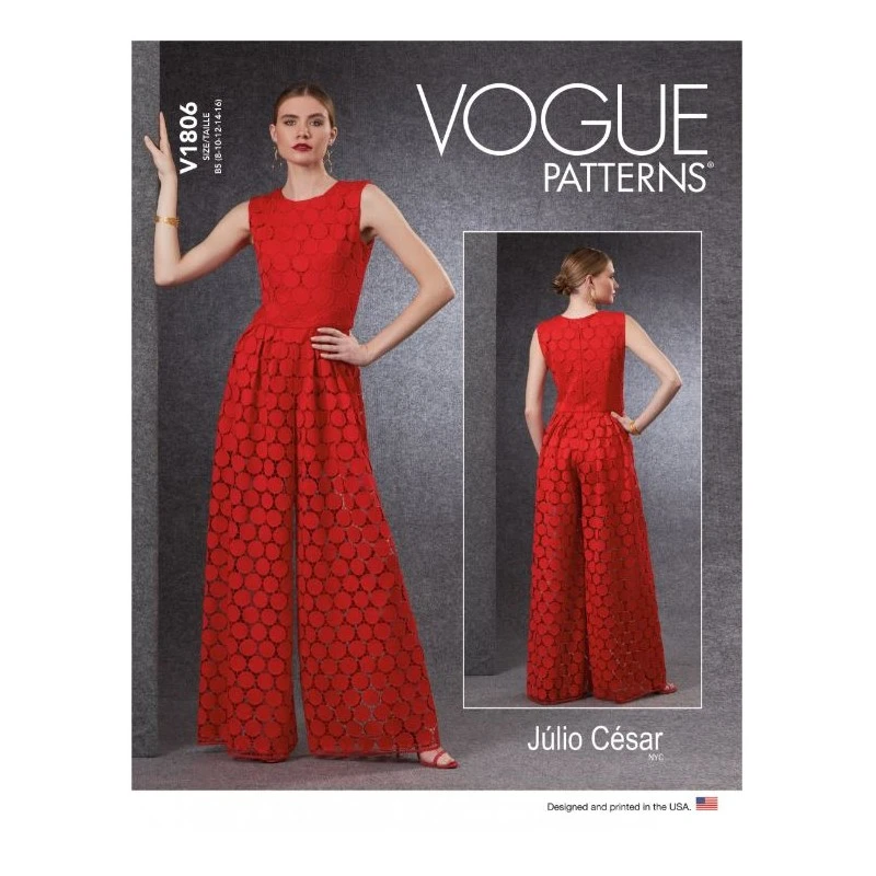 Vogue Sewing Pattern V1806 Misses' Petite Jumpsuit Júlio César NYC 3 Vogue Sewing Pattern V1806 Misses' Petite Jumpsuit Júlio César NYC
