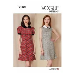 Vogue Sewing Pattern V1822 Misses' Dress Shaped Empire Waist Peter Pan Collar