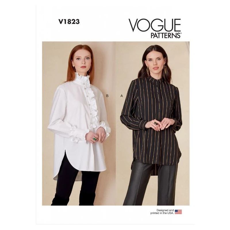 Vogue Sewing Pattern V1823 Misses' Petite Shirt Longer At The Back Stand Collar 3 Vogue Sewing Pattern V1823 Misses' Petite Shirt Longer At The Back Stand Collar