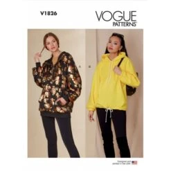 Vogue Sewing Pattern V1826 Misses' Oversized Raglan Sleeves With Hood