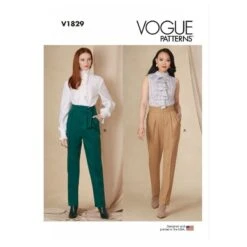 Vogue Sewing Pattern V1829 Misses' Petite Slightly Tapered Cropped Trouser