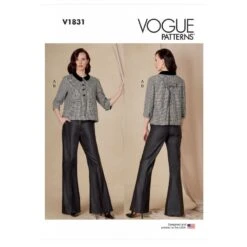 Vogue Sewing Pattern V1831 Misses Petite Lined Jacket High Waist Trousers Flared