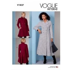 Vogue Sewing Pattern V1837 Misses' Lined Double Breasted Fit-and-Flare Coat