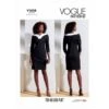 Vogue Sewing Pattern V1858 Misses' Fitted Dress Shaped Contrast Neck Bands -OHSEWCRAFTY vogue sewing pattern v1858 misses fitted dress shaped contrast neck bands