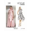 Vogue Sewing Pattern V1861 Misses' Dress Cut In Shoulders Asymmetrical Ruffle -OHSEWCRAFTY vogue sewing pattern v1861 misses dress cut in shoulders asymmetrical ruffle