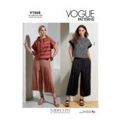Vogue Sewing Pattern V1868 Misses' Loose Fitting Top Pleated Front Trousers