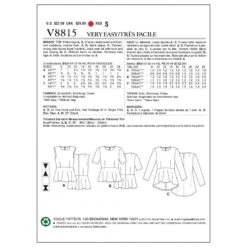 Vogue Sewing Pattern V8815 Women's Peplum Top -OHSEWCRAFTY vogue sewing pattern v8815 women s peplum top 1