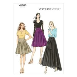 Vogue Sewing Pattern V8980 Women's Pleated Skirt