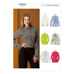 Vogue Sewing Pattern V9029 Women's Blouse With Princess Seams & Pleated Cuffs