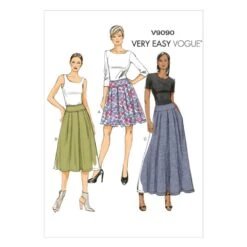 Vogue Sewing Pattern V9090 Women's Pleated Skirt With Side Pockets