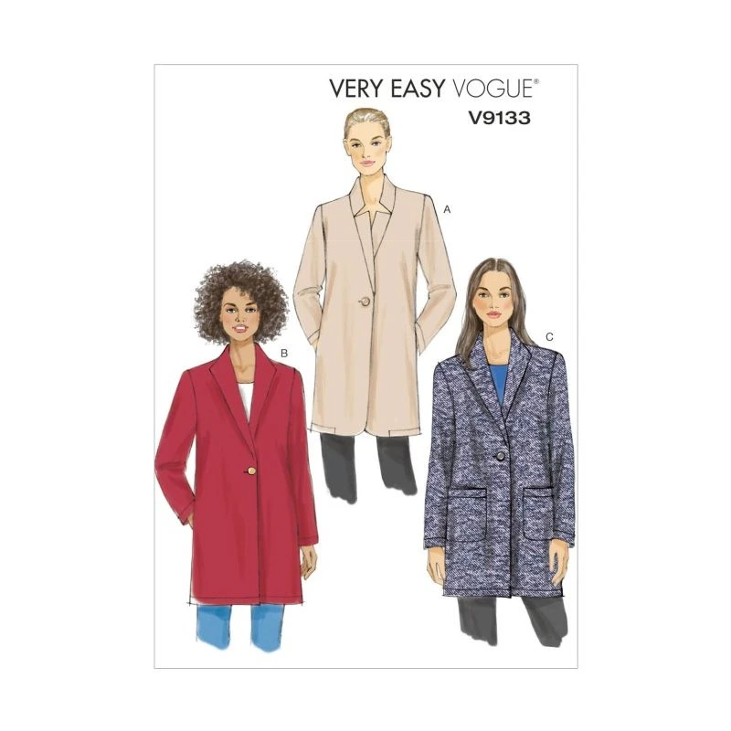 Vogue Sewing Pattern V9133 Women's Long Jacket 8 Vogue Sewing Pattern V9133 Women's Long Jacket - Image 6