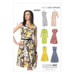 Vogue Sewing Pattern V9167 Women's Notch-Neck Princess-Seam Dress