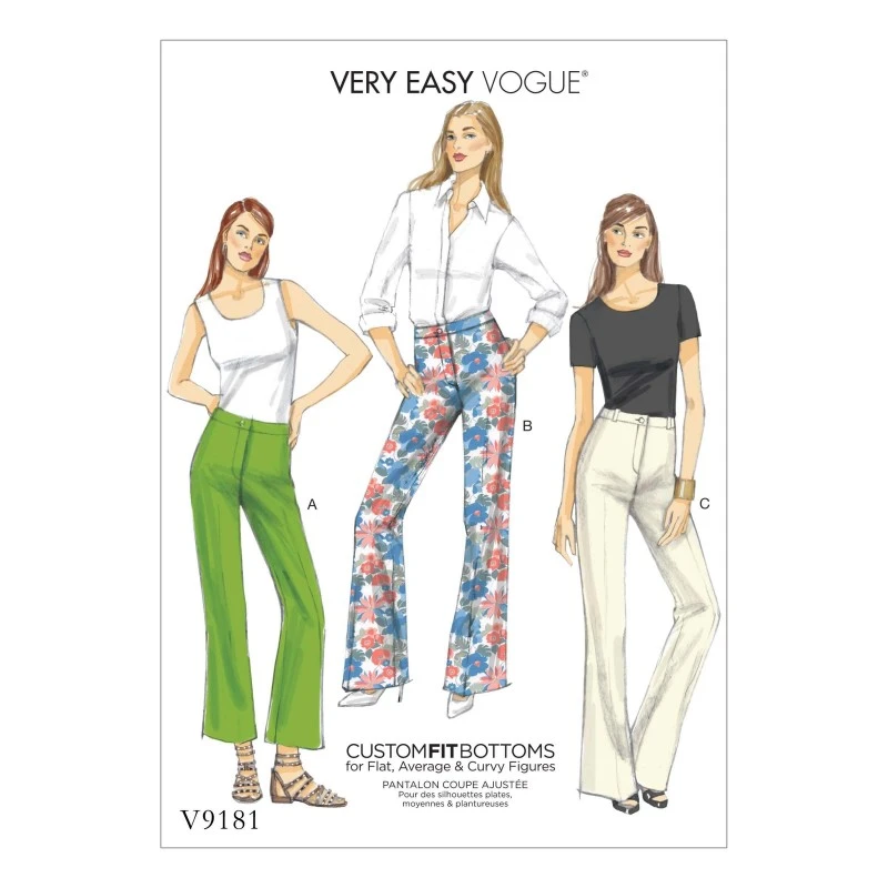 Vogue Sewing Pattern V9181 Women's Missus' Custom Fit Boot Cut Trousers 3 Vogue Sewing Pattern V9181 Women's Missus' Custom Fit Boot Cut Trousers