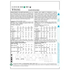 Vogue Sewing Pattern V9191 Women's Ponchos Top Shorts And Wide Leg Wrap Pants -OHSEWCRAFTY vogue sewing pattern v9191 women s ponchos top shorts and wide leg wrap pants 1