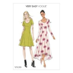 Vogue Sewing Pattern V9199 Women's Misses' Knit Fit And Flare Dresses