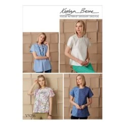 Vogue Sewing Pattern V9256 Women's Top With Invisible Zipper & Underlay