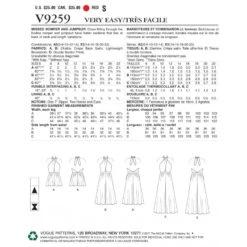 Vogue Sewing Pattern V9259 Criss-Cross Halter Jumpsuit With Length Variations