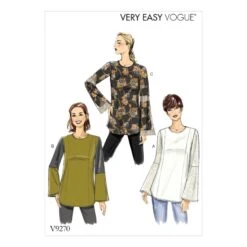 Vogue Sewing Pattern V9270 Women's Princess Seam Tunics With Zipper
