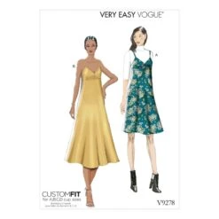 Vogue Sewing Pattern V9278 Women's Slip Style Dress With Back Zipper