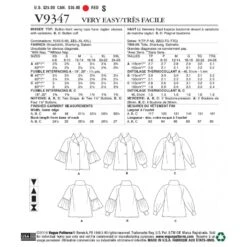 Vogue Sewing Pattern V9347 Women's Swing Top Raglan Sleeves