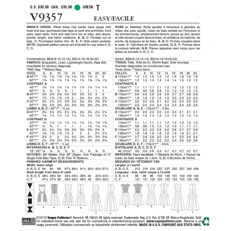 Vogue Sewing Pattern V9357 Women's Fit And Flare Panelled Dress 4 Vogue Sewing Pattern V9357 Women's Fit And Flare Panelled Dress - Image 2