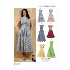 Vogue Sewing Pattern V9357 Women's Fit And Flare Panelled Dress