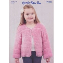 Wendy Wools Knitting Pattern P1305 Kids Jacket In Peter Pan Precious Chunky