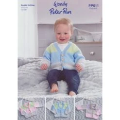 Wendy Wools Knitting Pattern PP011 Baby Cardigans Knitted In Peter Pan DK