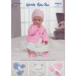 Wendy Wools Knitting Pattern PP016 Baby Hats Booties & Mittens In Peter Pan DK
